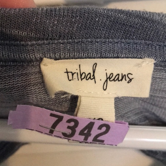 Tribal Jeans knit grey/cream knit top (XS) - Picture 3 of 4